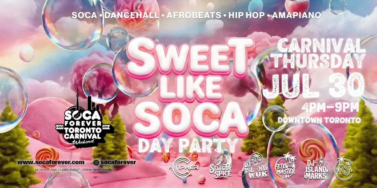 Sweet Like Soca day party flyer